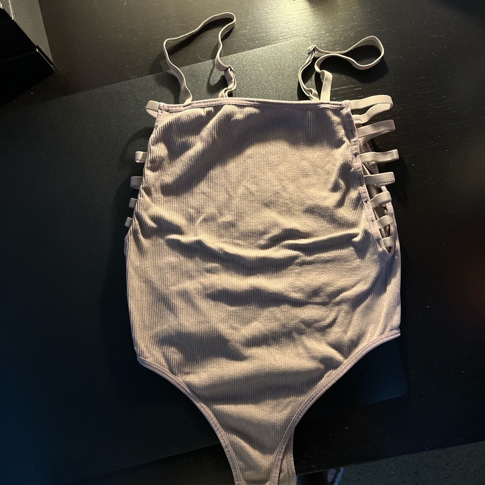 Purple/gray bodysuit